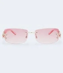 Rimless Rectangular Star Sunglasses