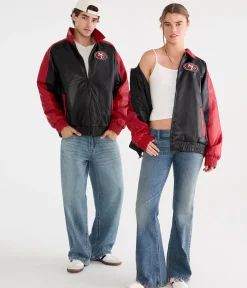 San Francisco 49ers Faux Leather Full-Zip Jacket