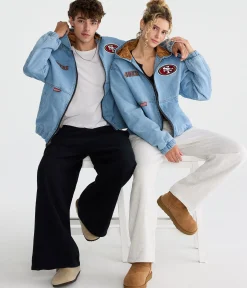 San Francisco 49ers Full-Zip Hooded Denim Jacket