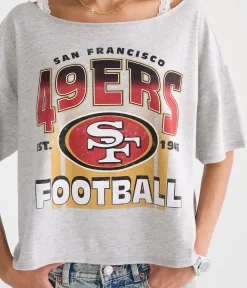 San Francisco 49ers Off-The-Shoulder Graphic Tee