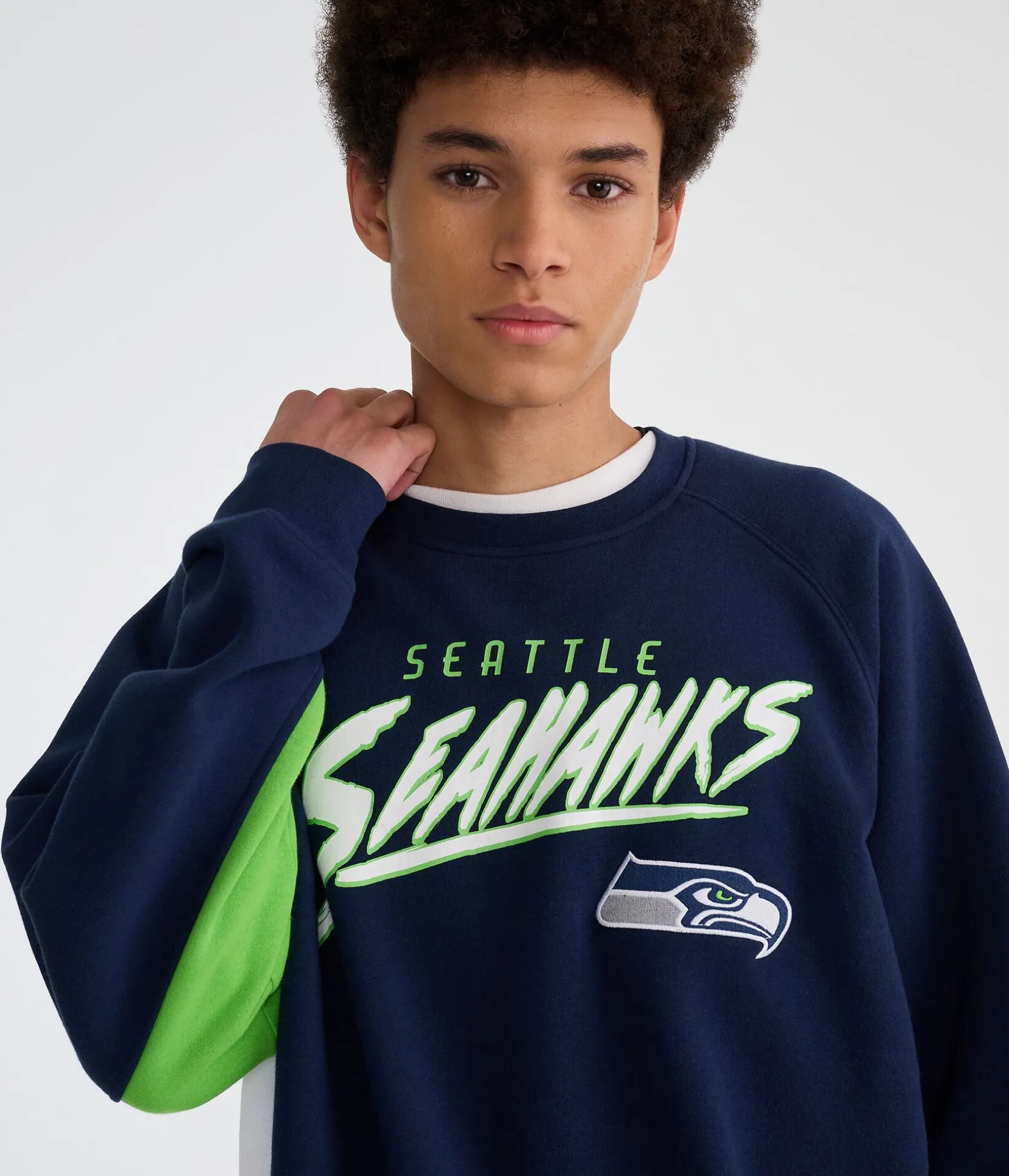 Seattle Seahawks Colorblock Crew Sweatshirt