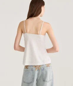 Seriously Soft Crisscross Lace V-Neck Babydoll Cami