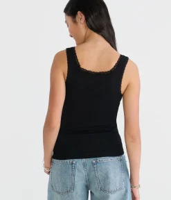 Seriously Soft Lace-Trim Henley Cami