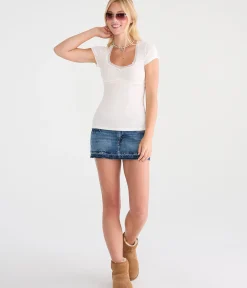 Seriously Soft Lace-Trim Scoop Tee