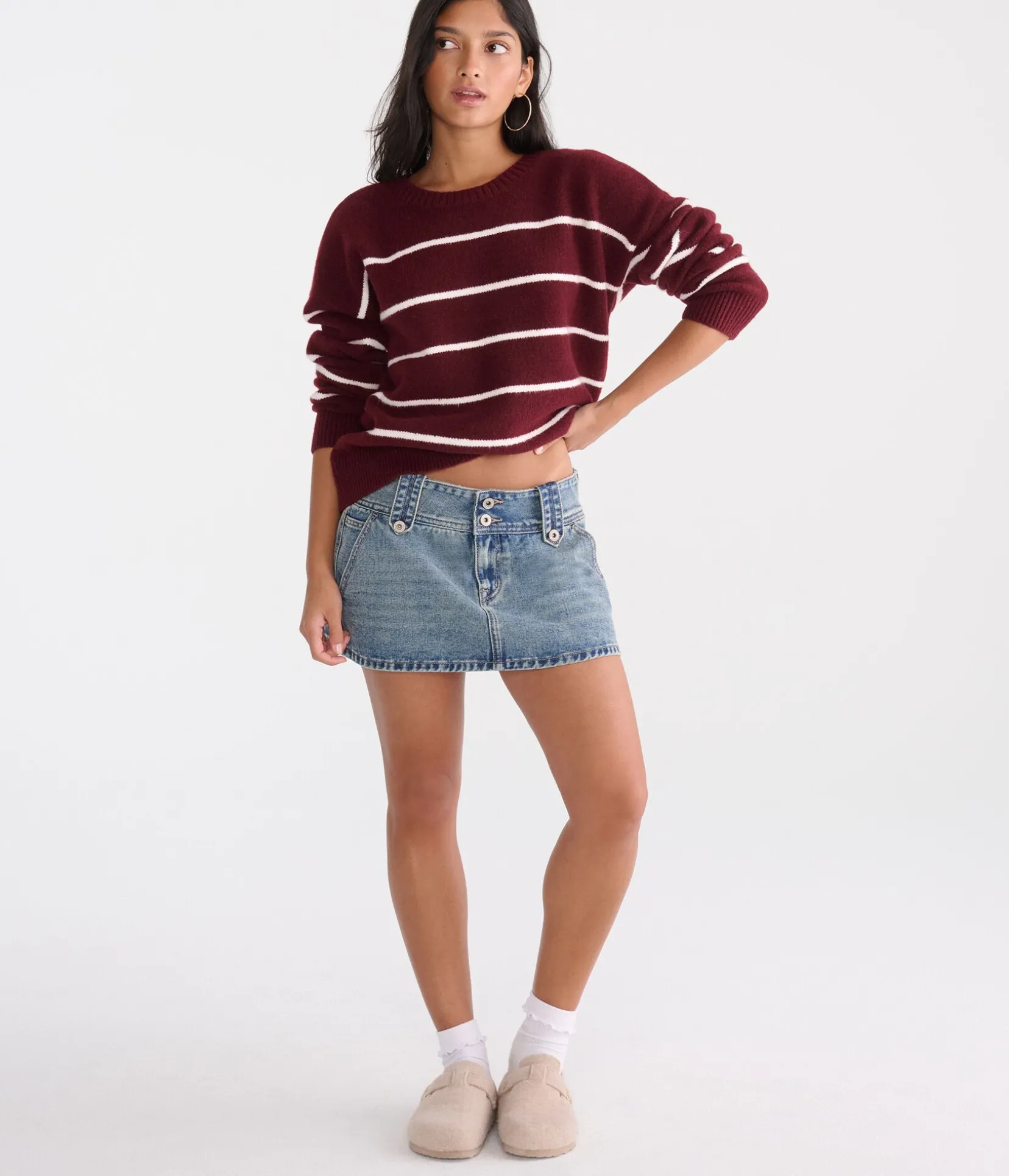 Small Stripe Crew Sweater