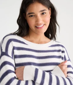 Striped Slouchy Crew Sweater