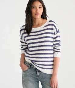 Striped Slouchy Crew Sweater