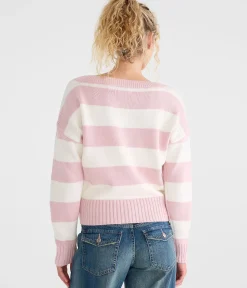 Striped Slouchy V-Neck Sweater