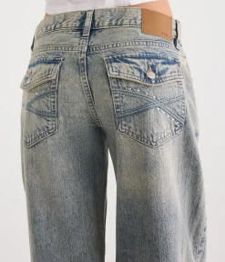 Super Low-Rise Baggy Wide Leg Rhinestone Jean