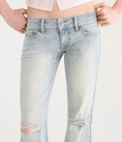 Super Low-Rise Flare Rhinestone Pocket Jean