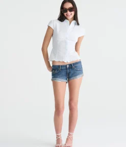 Super Low-Rise Micro Denim Shorts