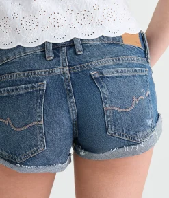 Super Low-Rise Micro Denim Shorts