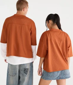 Texas Longhorns Boxy Mesh V-Neck Top