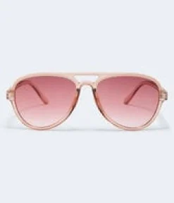 Tonal Plastic Aviator Sunglasses