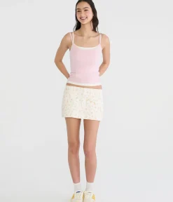 Twill Cargo Low-Rise Mini Skirt