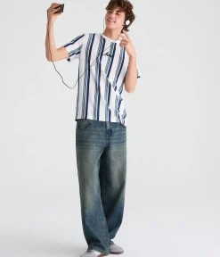 Vertical Stripe Logo Graphic Tee