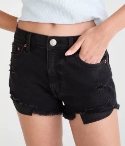 Vintage High-Rise Denim Shorty Shorts