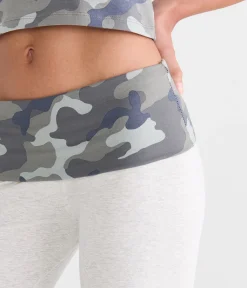 Von Dutch Camo Mid-Rise Fold-Over Bootcut Pants
