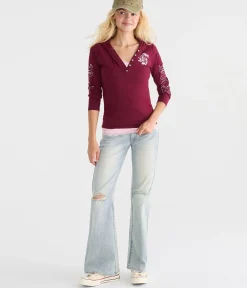 Von Dutch Hooded Graphic Henley