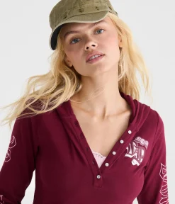 Von Dutch Hooded Graphic Henley