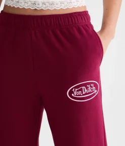 Von Dutch Logo Mid-Rise Straight Leg Sweatpants