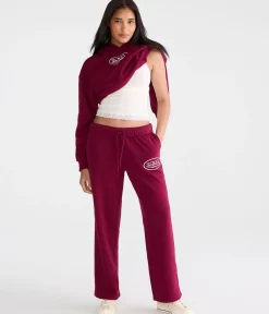 Von Dutch Logo Mid-Rise Straight Leg Sweatpants