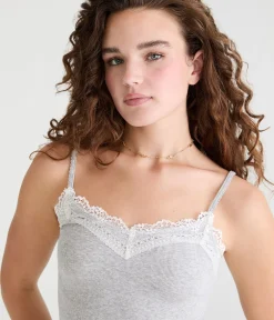 Y2K Lace-Trim Scoop-Neck Cami