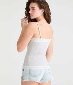 Y2K Lace-Trim Scoop-Neck Cami